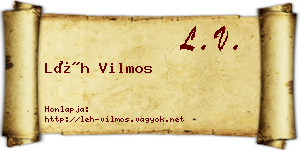 Léh Vilmos névjegykártya