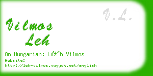 vilmos leh business card